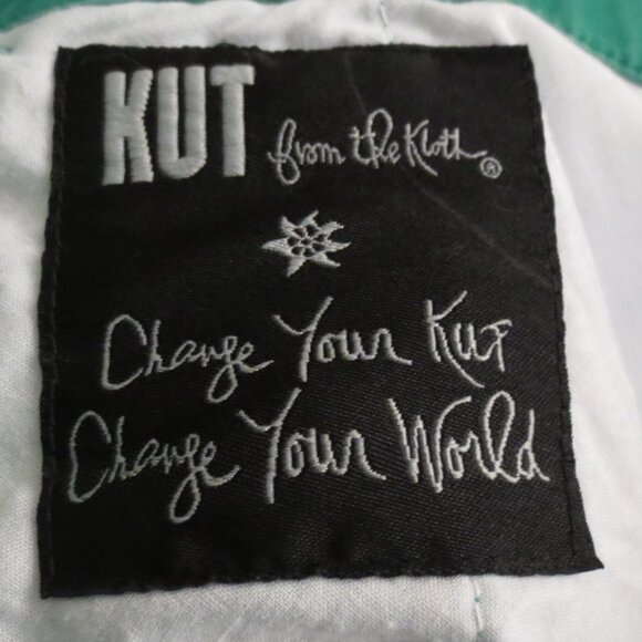 KUT FROM THE KLOTH womens PANTS green CAREER cropped TROUSER holiday SIZE 16 - Picture 9 of 12